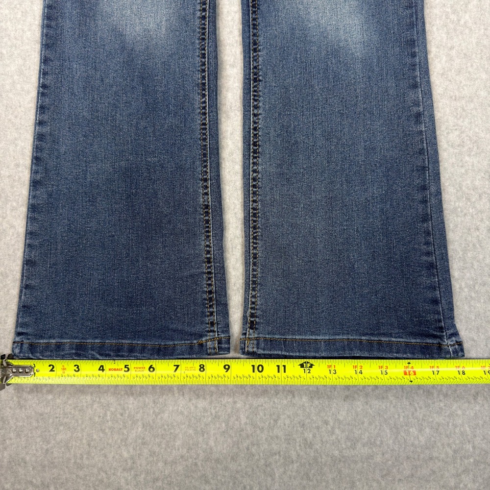 Angels Forever Young Everflex Curvy Bootcut Jeans Medium Wash Sequin Pockets 8 - Picture 10 of 12